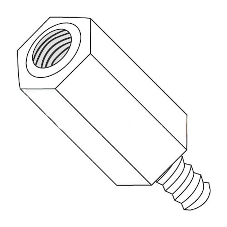 Newport Fasteners Hex Standoff, #4-40 Thrd Sz, Nylon Natural, 1/4" Hex W, 1000 PK 458778